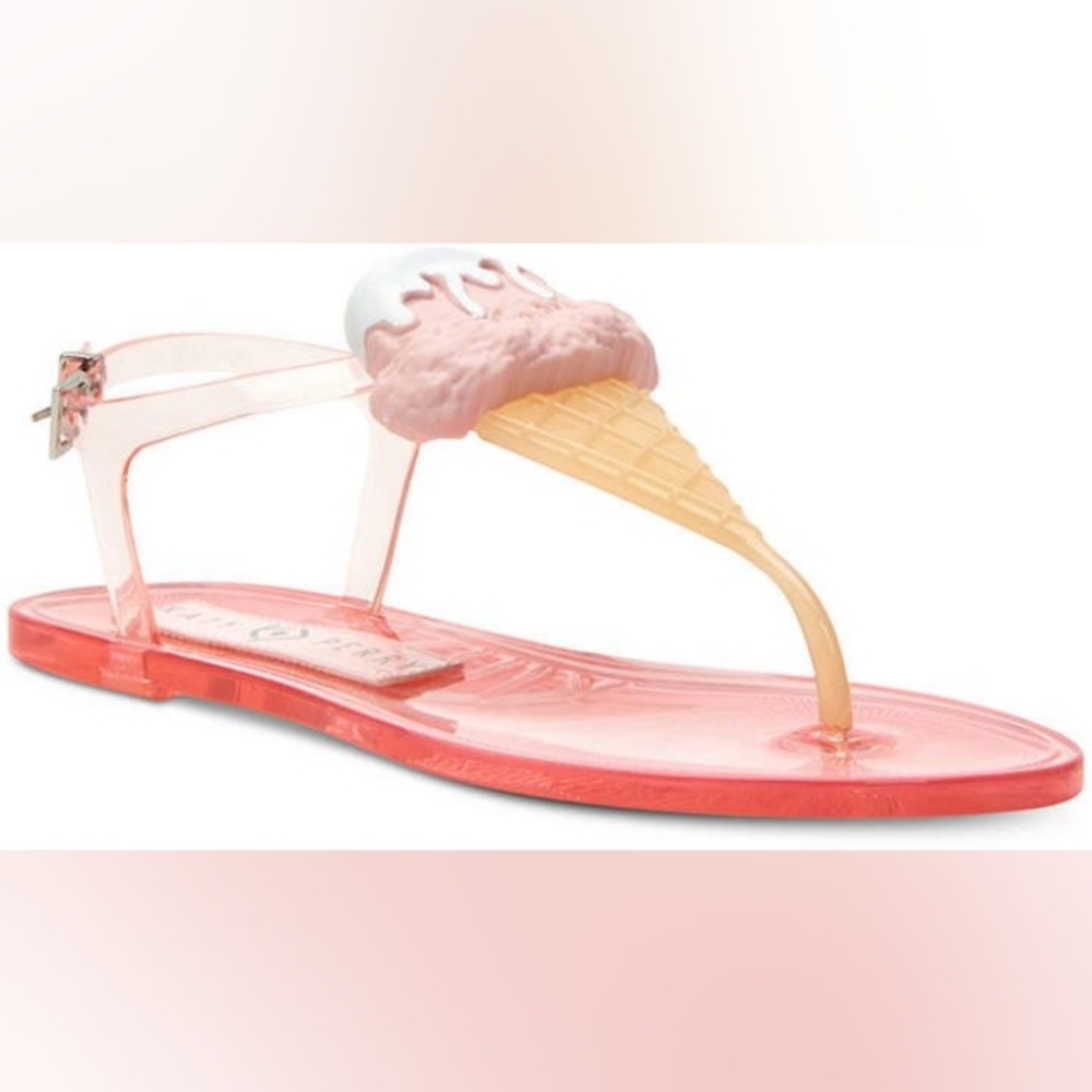Ice Cream Cone Sundae Katy Perry Jelly Sandals Size 5 - Picture 4 of 9